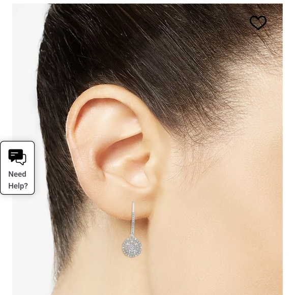 NEW Earrings MACYS 1/4 CT. TW Sterling Silver - Picture 2 of 7